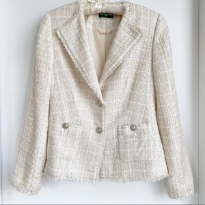 Karl Lagerfeld tweed blazer with gold buttons